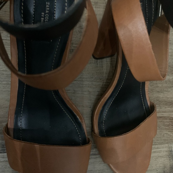 Zara Leather Double Strap High Heels size 36 - Picture 6 of 6